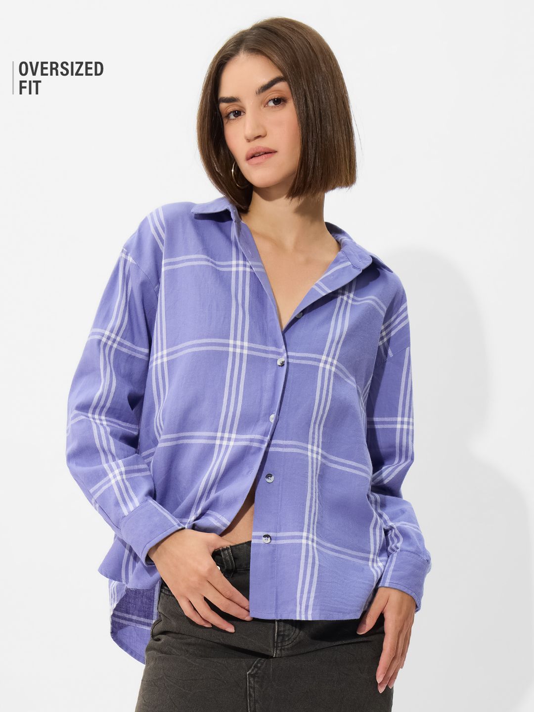 Plaid Shirt: Amethyst Women Boyfriend Shirts