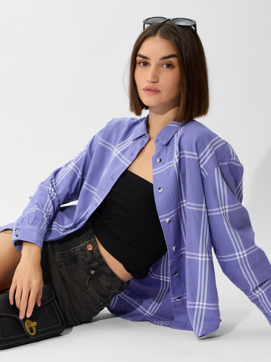 Plaid Shirt: Amethyst Women Boyfriend Shirts price