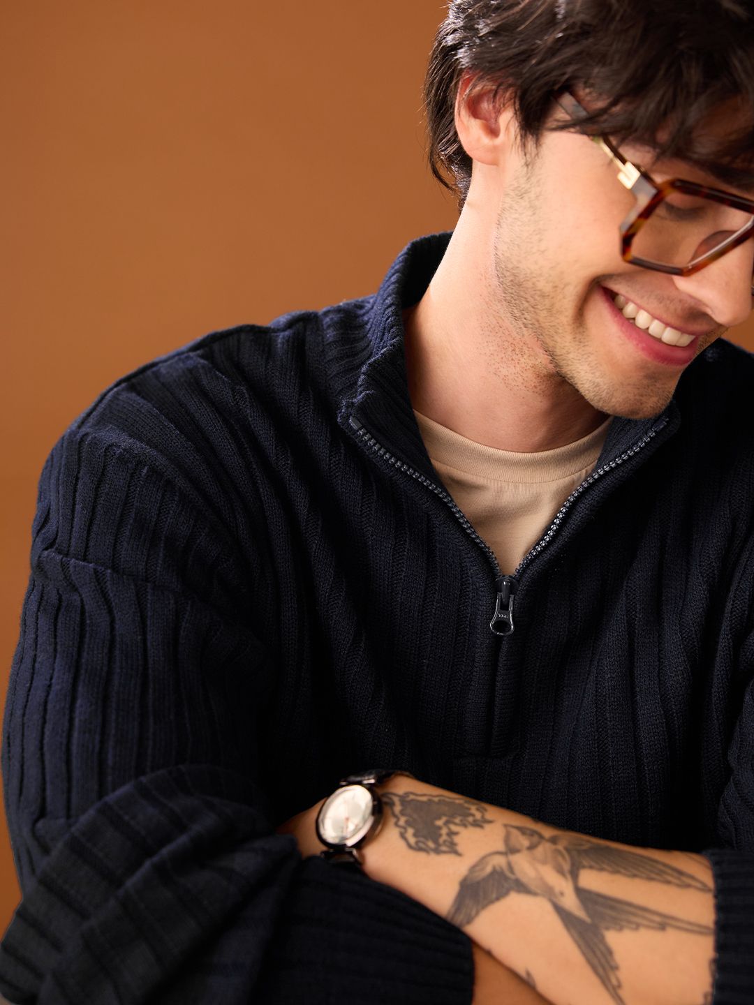 Solids: Navy Blue Oversized Pullovers price