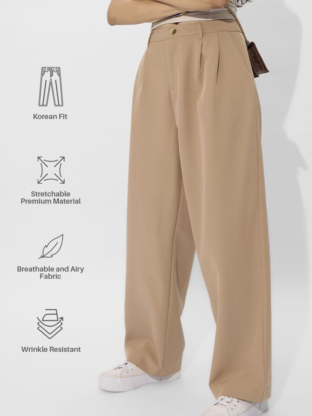 Korean Pants: Camel Women Pants