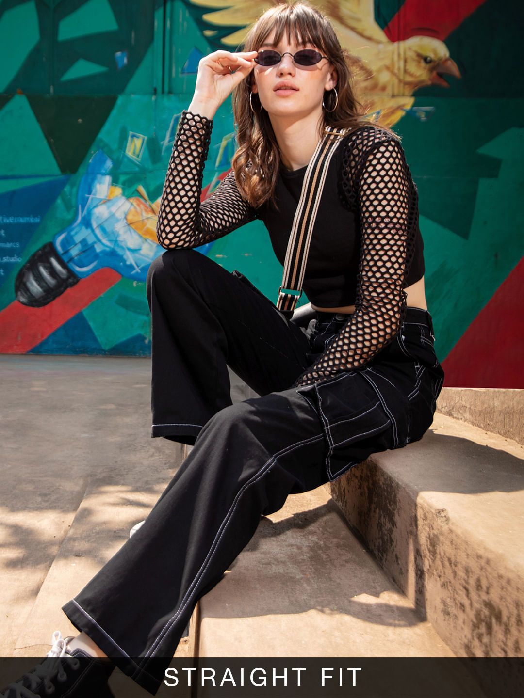 Solids: Black Women Cargo Pants