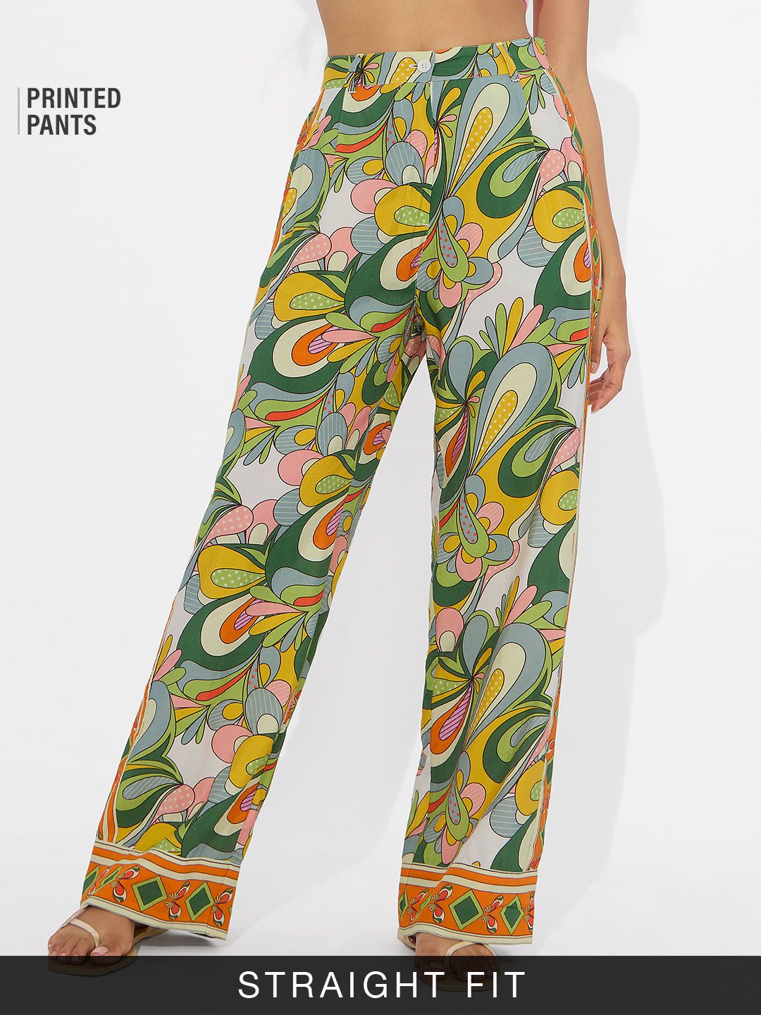Solid Tan Paisley Pants main image 1