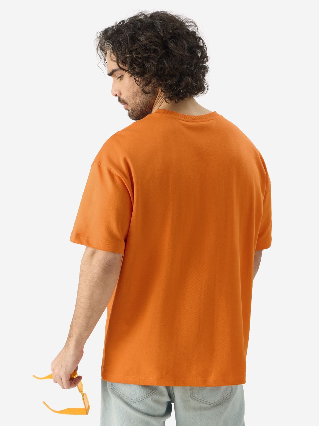 Solids: Orange Blaze Oversized T-Shirts price