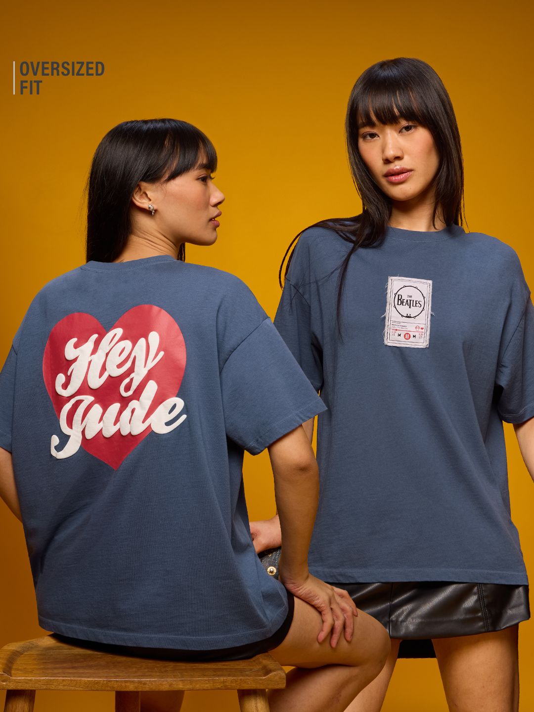 Buy The Beatles: Hey Jude Women Oversized T-Shirts Online