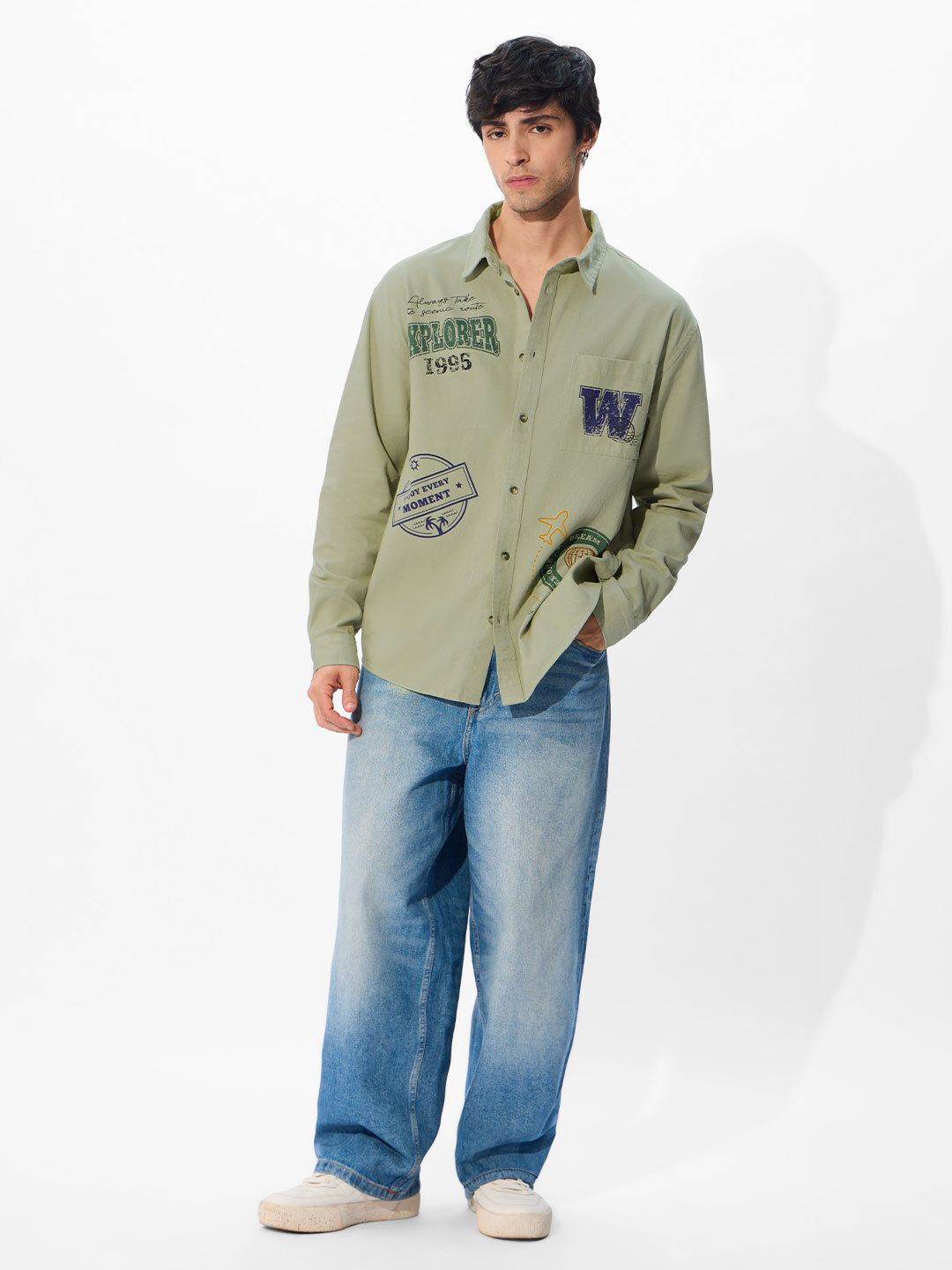 Buy TSS Originals Travel Stamps Men Relaxed Shirts Online