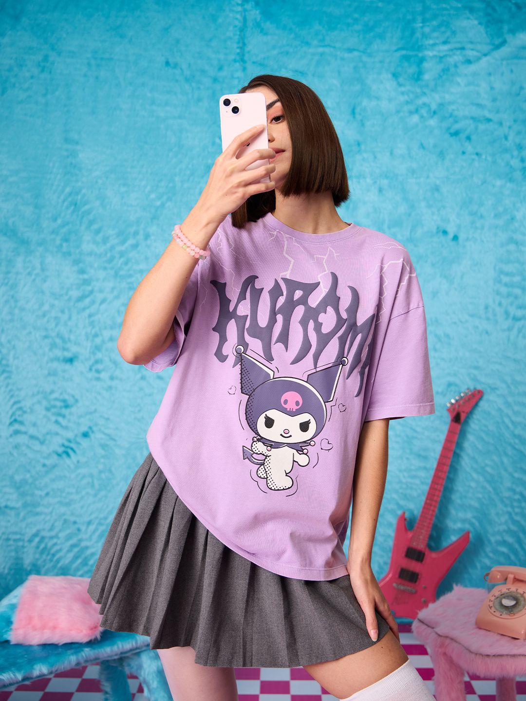 Hello Kitty: Kuromi Women Oversized T-Shirts price