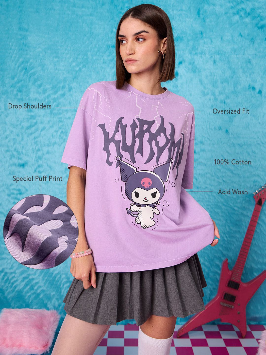 Hello Kitty: Kuromi Women Oversized T-Shirts online
