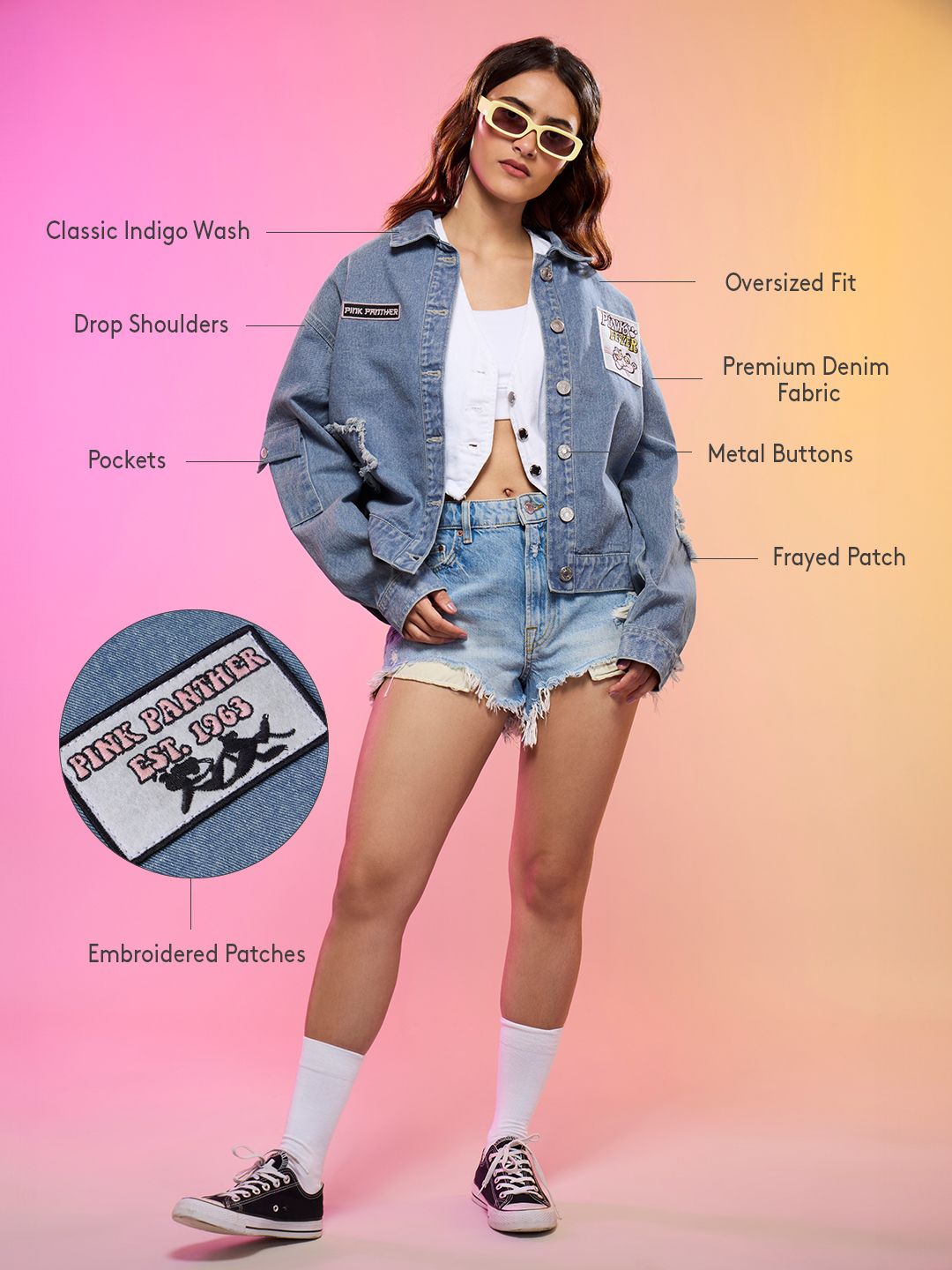 Pink Panther: Stay Pink Women Denim Jackets online