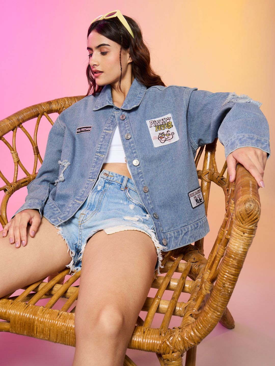 Buy Pink Panther: Stay Pink Women Denim Jackets