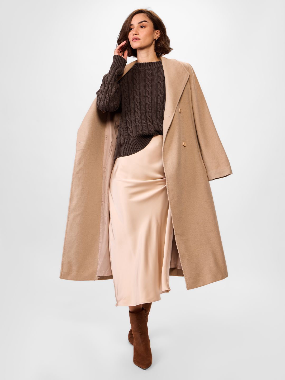 Buy Cable Knit Sweater: Mocha Women Oversized Sweaters