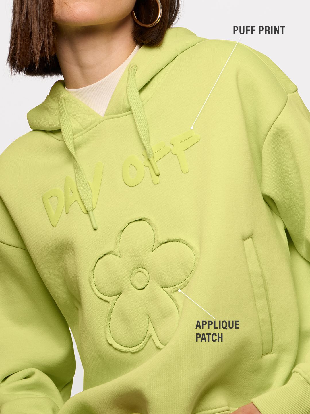 Solids: Lush Lime Women Oversized Hoodies price