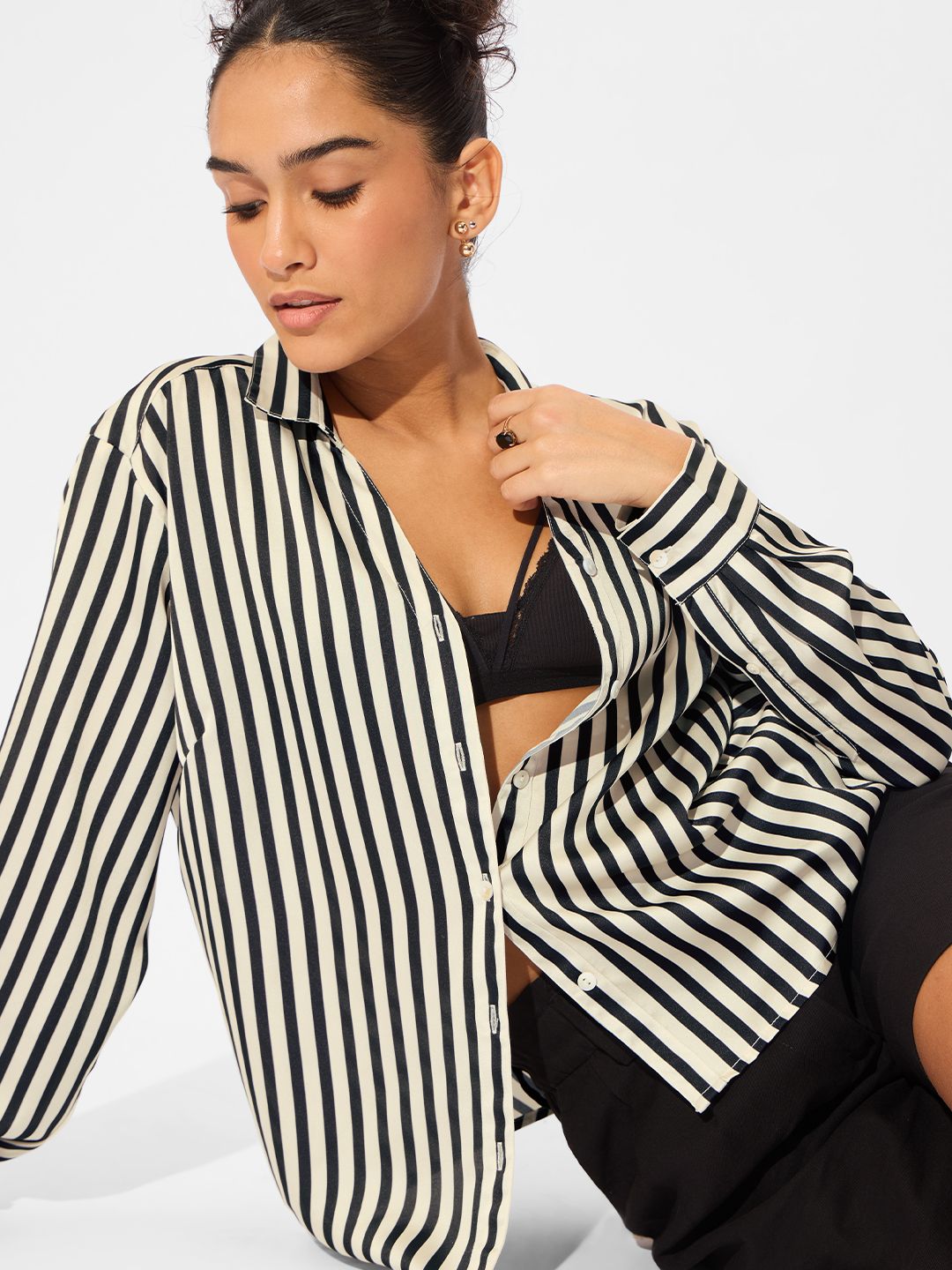 Satin Shirt: Phantom Stripes Women Shirts price
