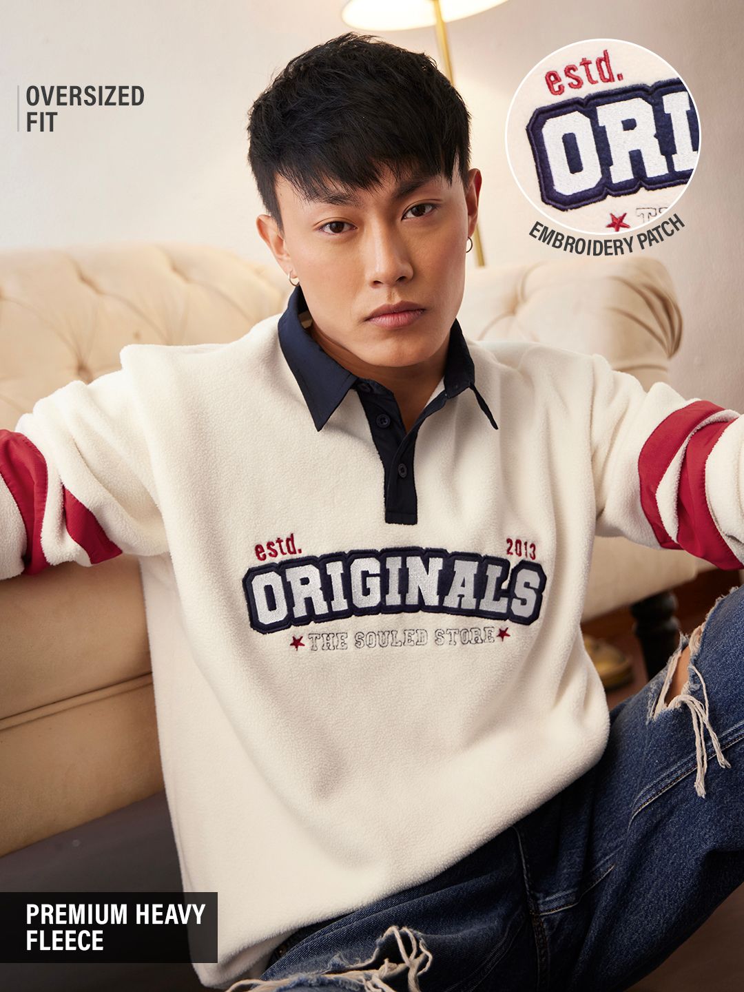 Polar Fleece Sweatshirt: Old School Men Oversized Sweatshirts