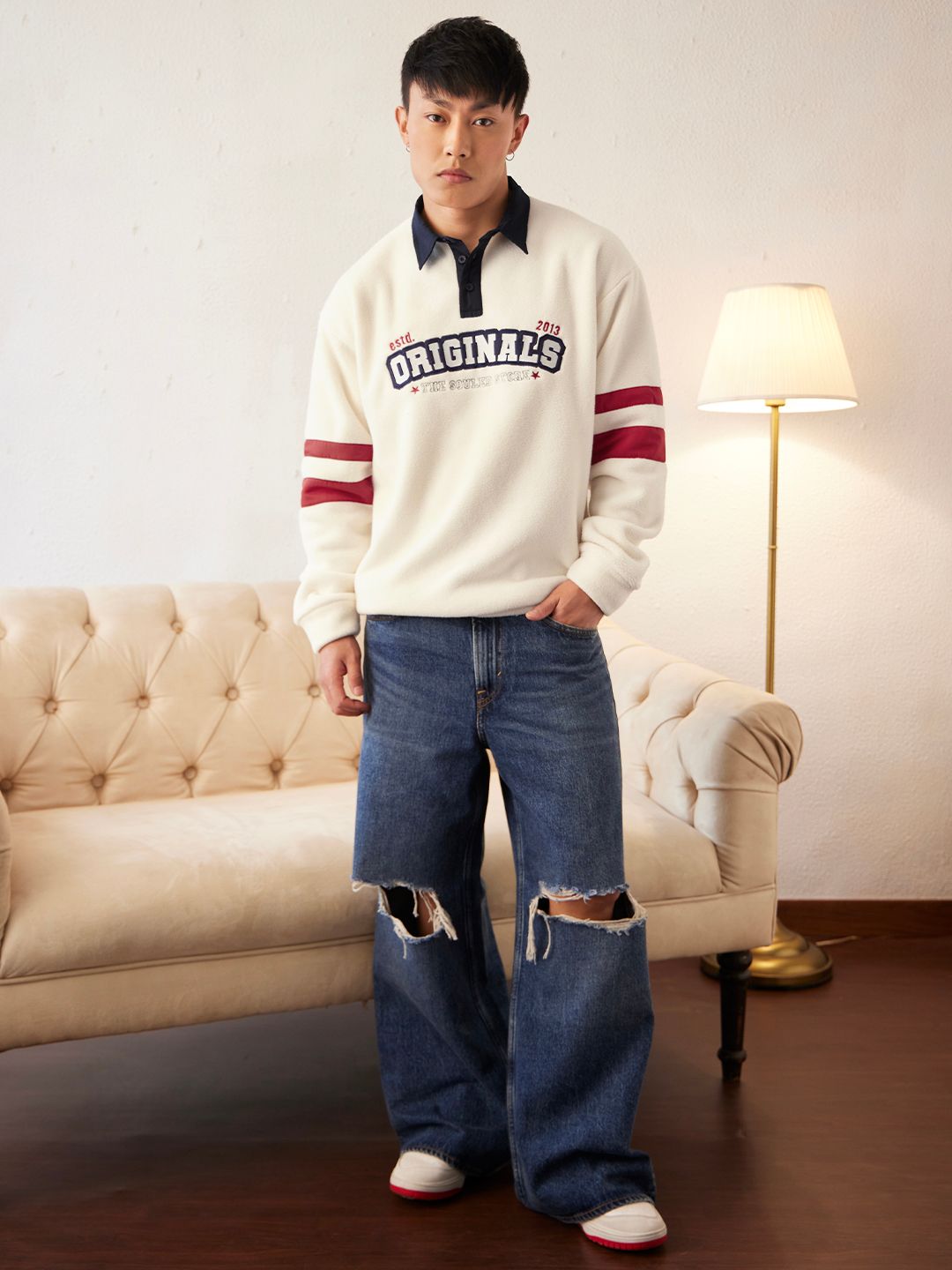 Polar Fleece Sweatshirt: Old School Men Oversized Sweatshirts price
