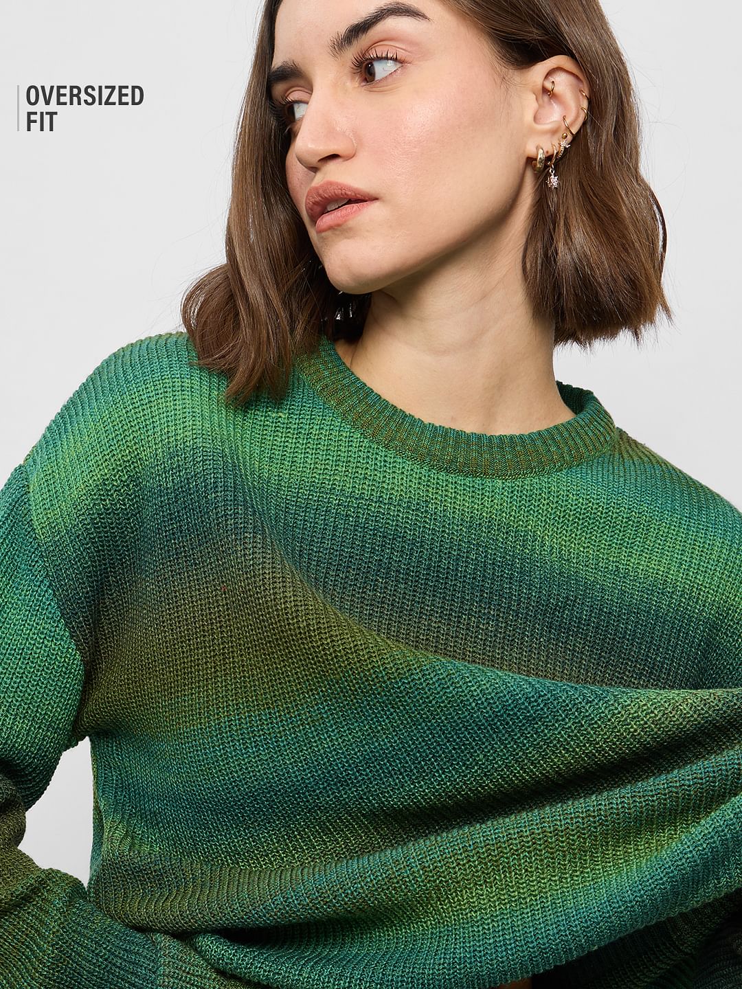 Knitted Ombre Sweater: Fern