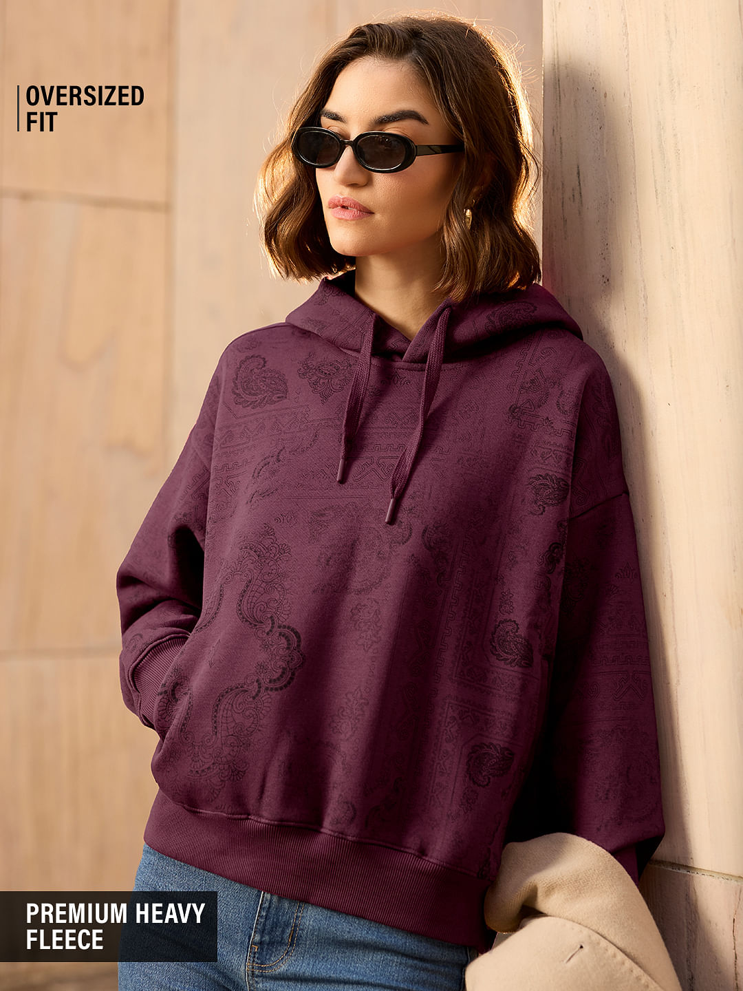 Oversized Hoodie: Midnight Paisley