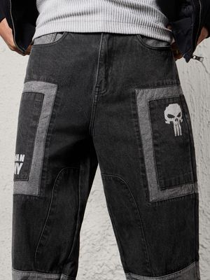 Shop for Punisher: Charcoal Denim (Baggy Men Cotton Pants Online