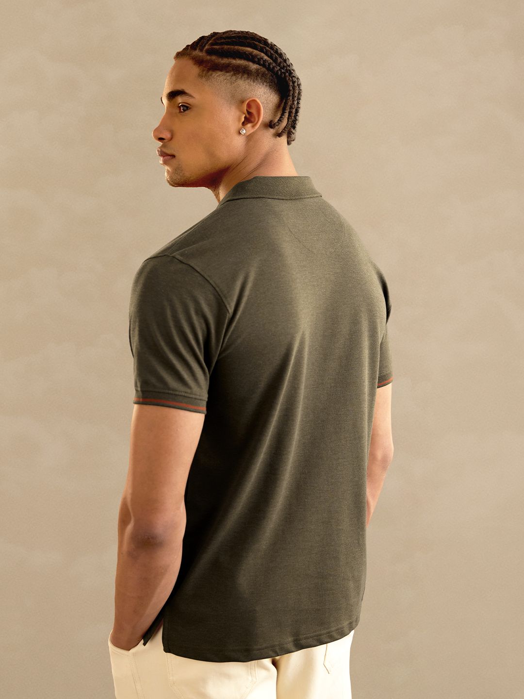 Buy Solids: Olive Zipper Polos