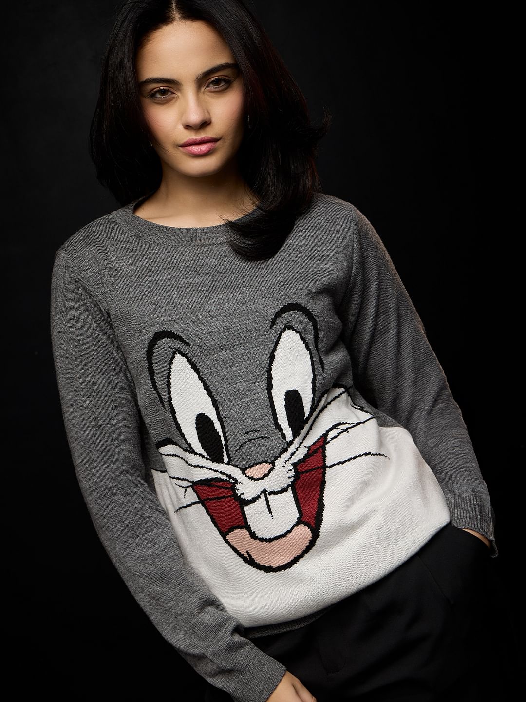 Buy Looney Tunes Knitted Bugs Bunny Sweater Women Knitted Sweaters online at The Souled Store