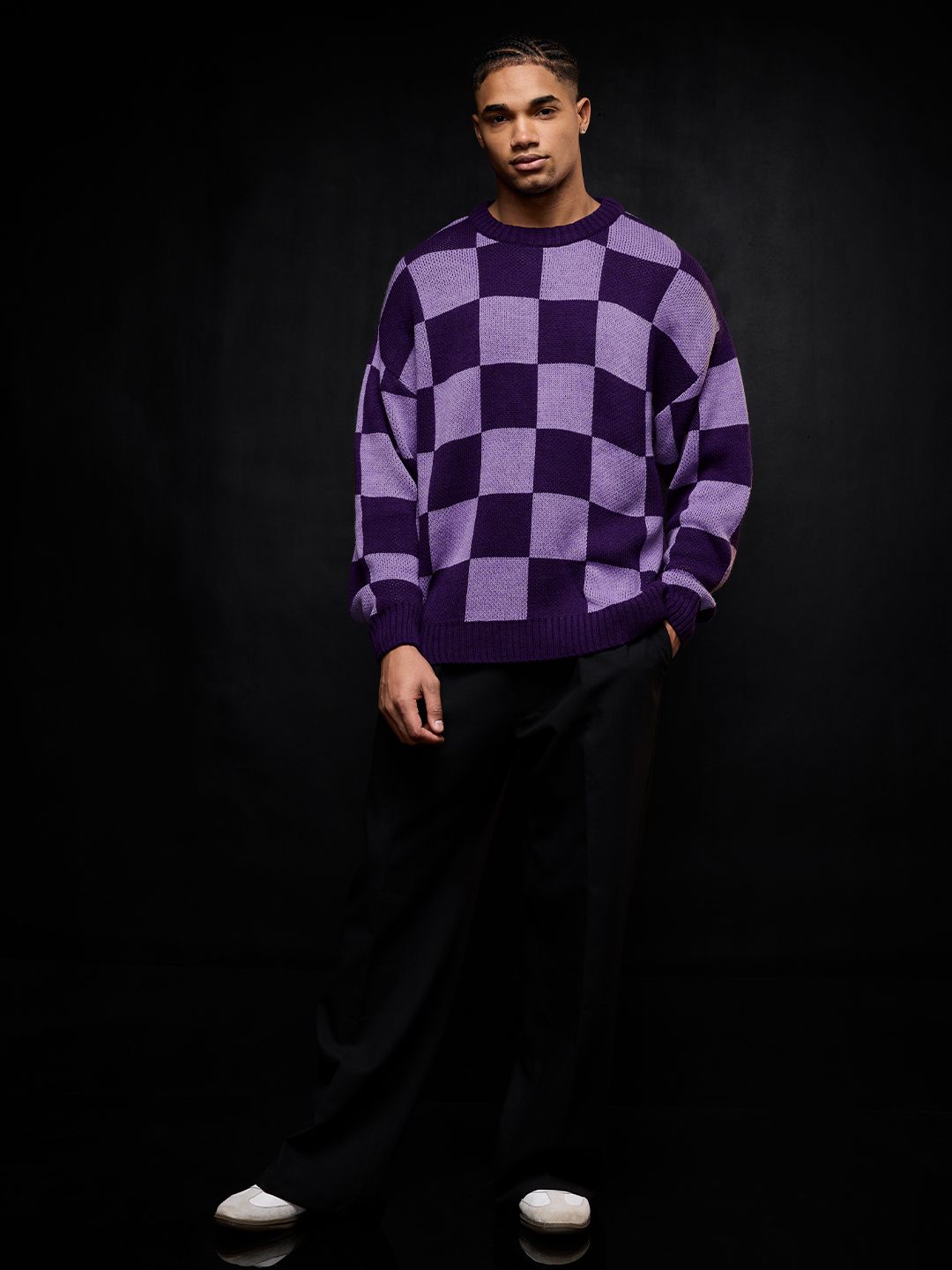 Buy TSS Originals: Violet Chess Oversized Pullovers