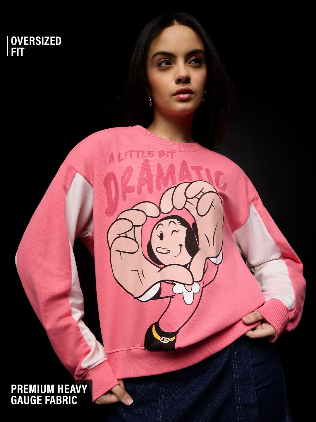 Olive Oyl: Little Bit Dramatic Women Oversized Sweatshirts