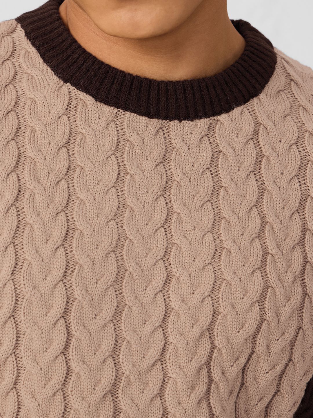 Colourblock Pullover: Mocha Oversized Pullovers online