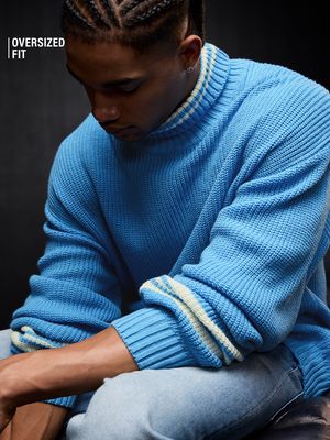Buy Solids: Powder Blue Mens Knitted Sweaters Online