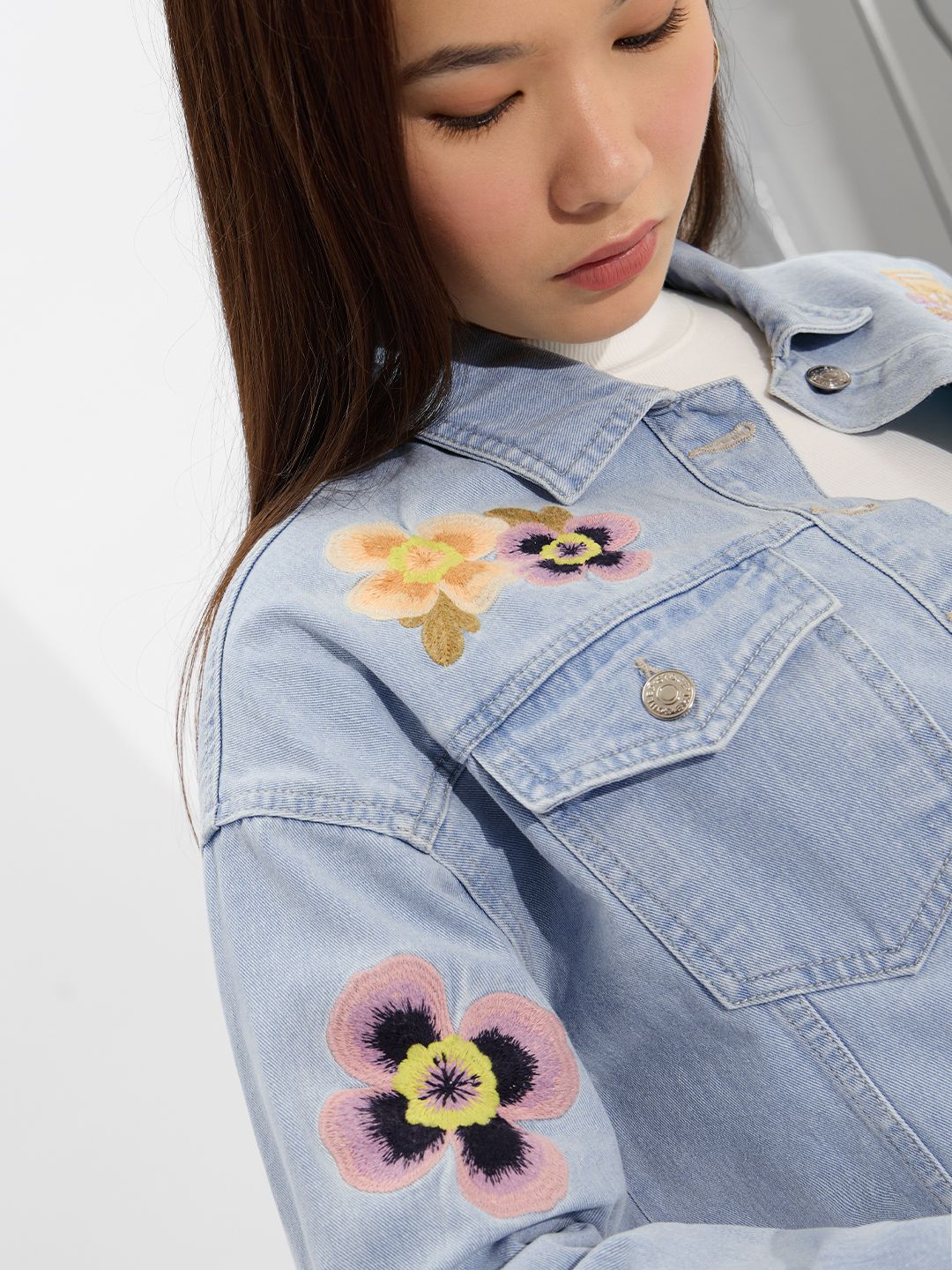 TSS Originals: Denim Florals Women Denim Jackets price