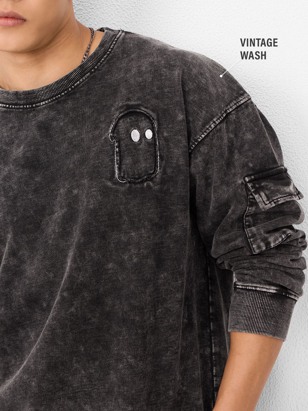 Vintage Wash Sweatshirt: Midnight Men Oversized Sweatshirts online