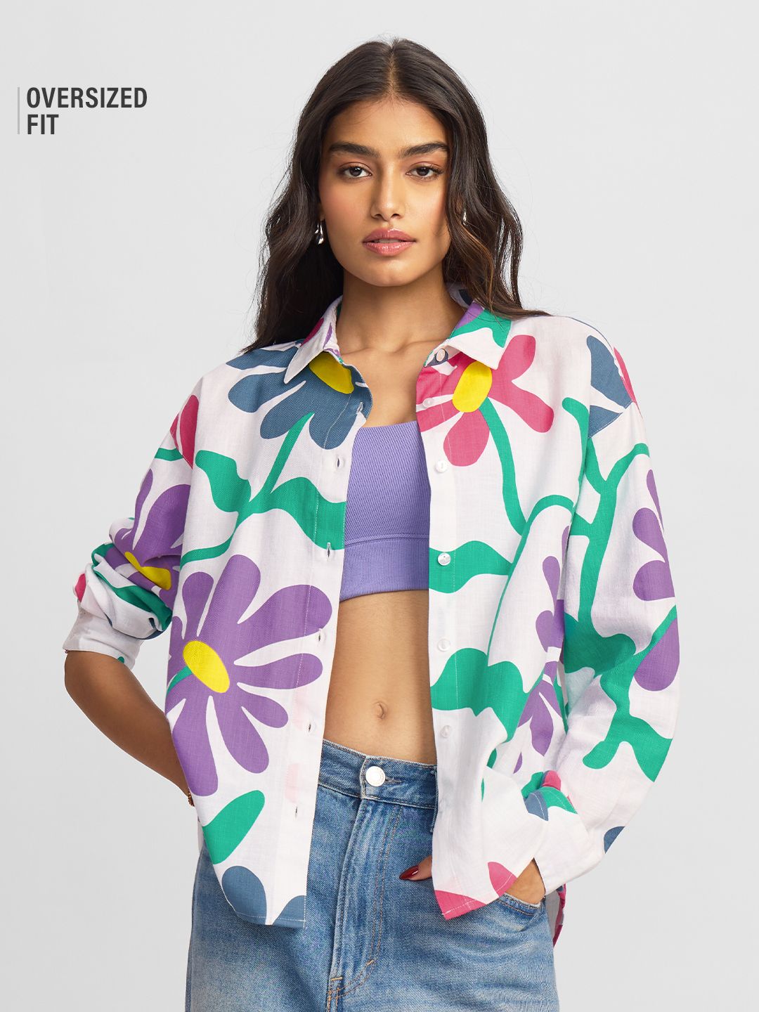 TSS Originals: Flower Power Women Boyfriend Shirts Online