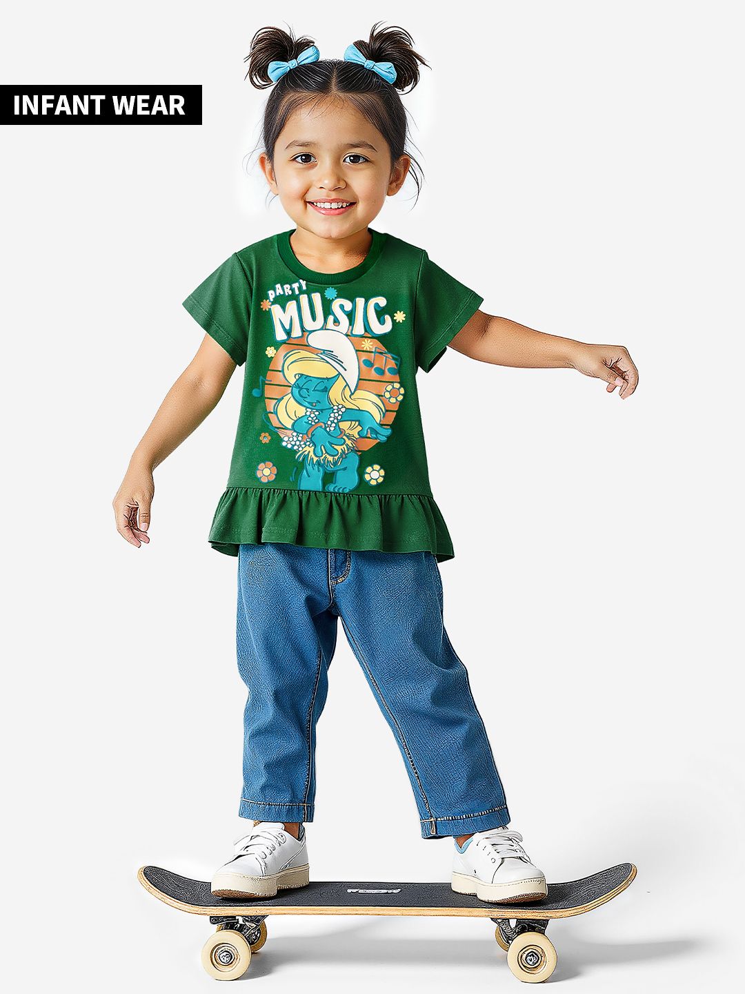 The Smurfs: Let's Party Girls Cotton T-Shirts (2-8 Yrs) Online