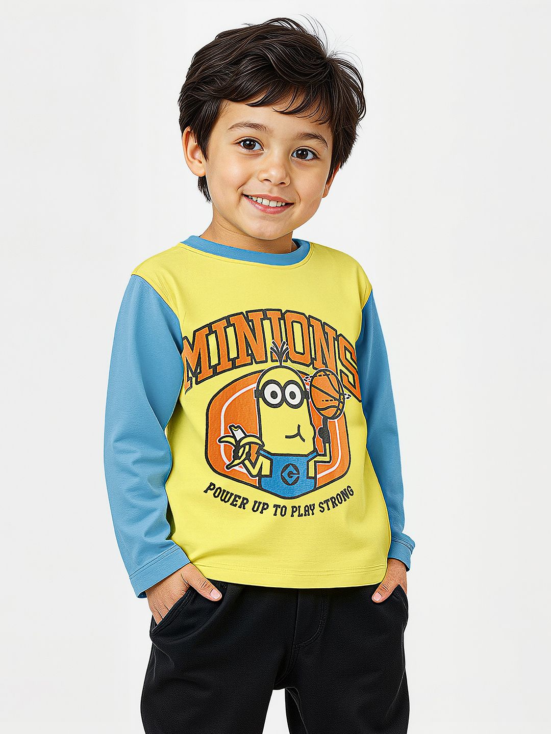 Buy Minions Varsity Boys Full Sleeve Tshirts Online