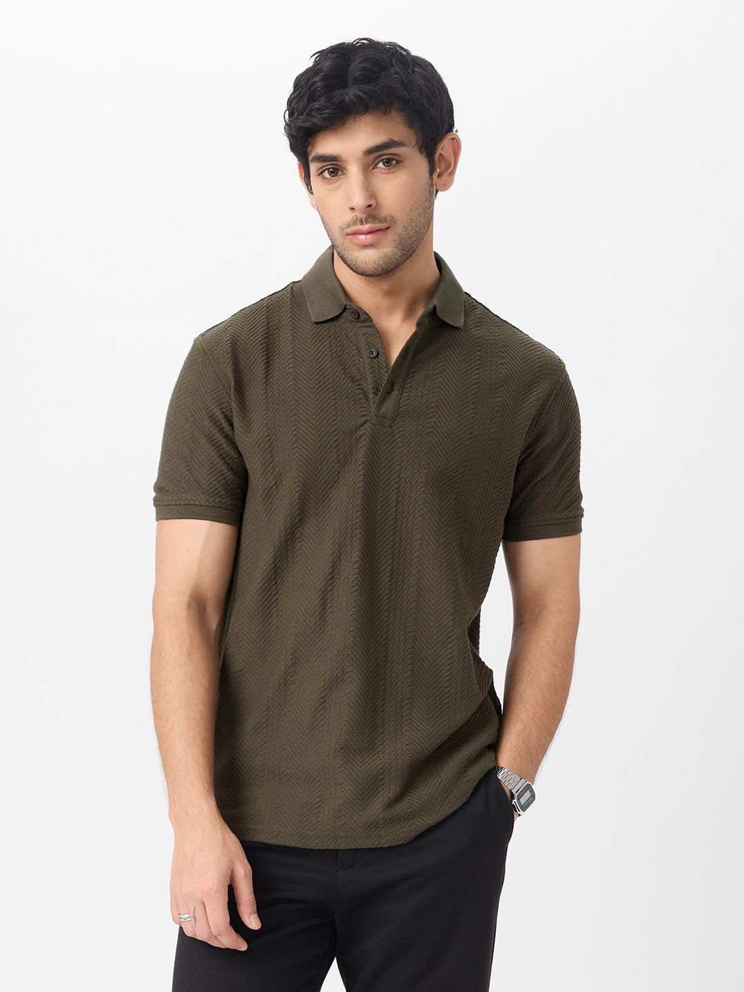 Textured Polo: Cedar Polos online