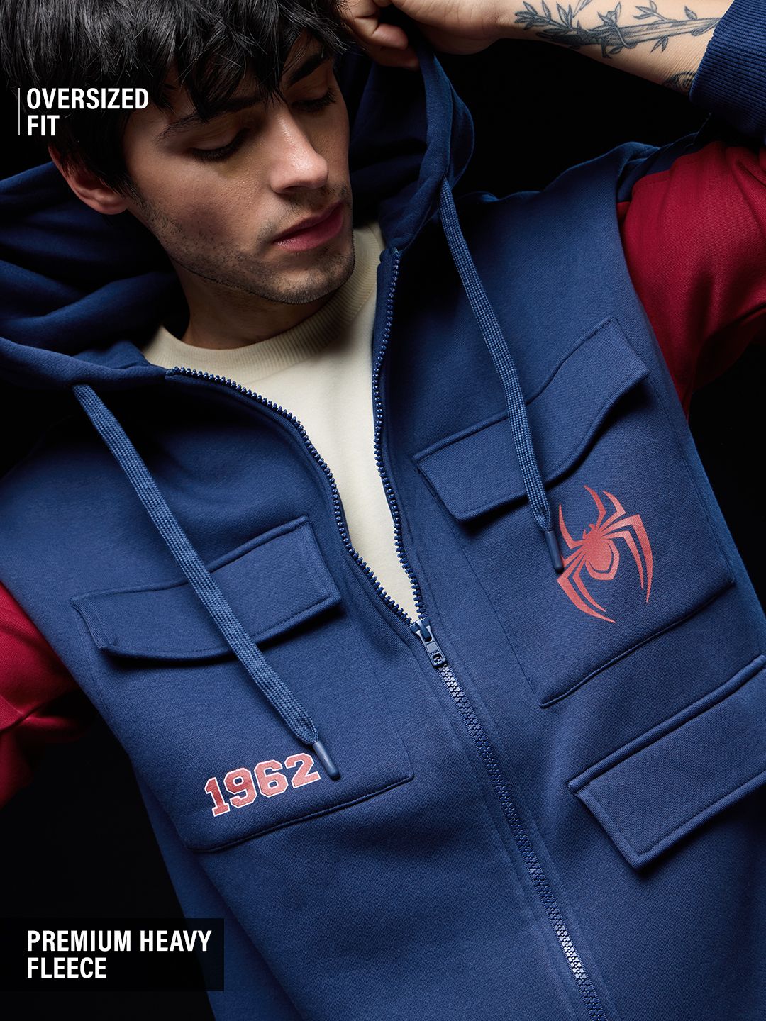 Spider-Man: Web-Slinger Men Oversized Hoodies