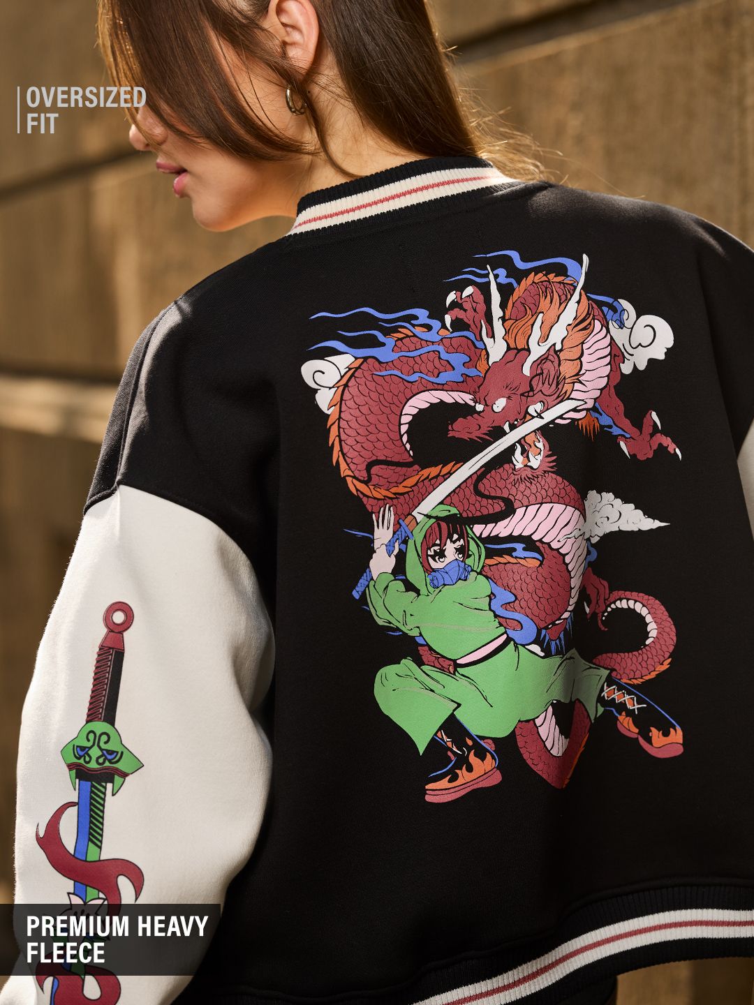 TSS Originals: Asian Warrior Women Oversized Varsity Jackets online