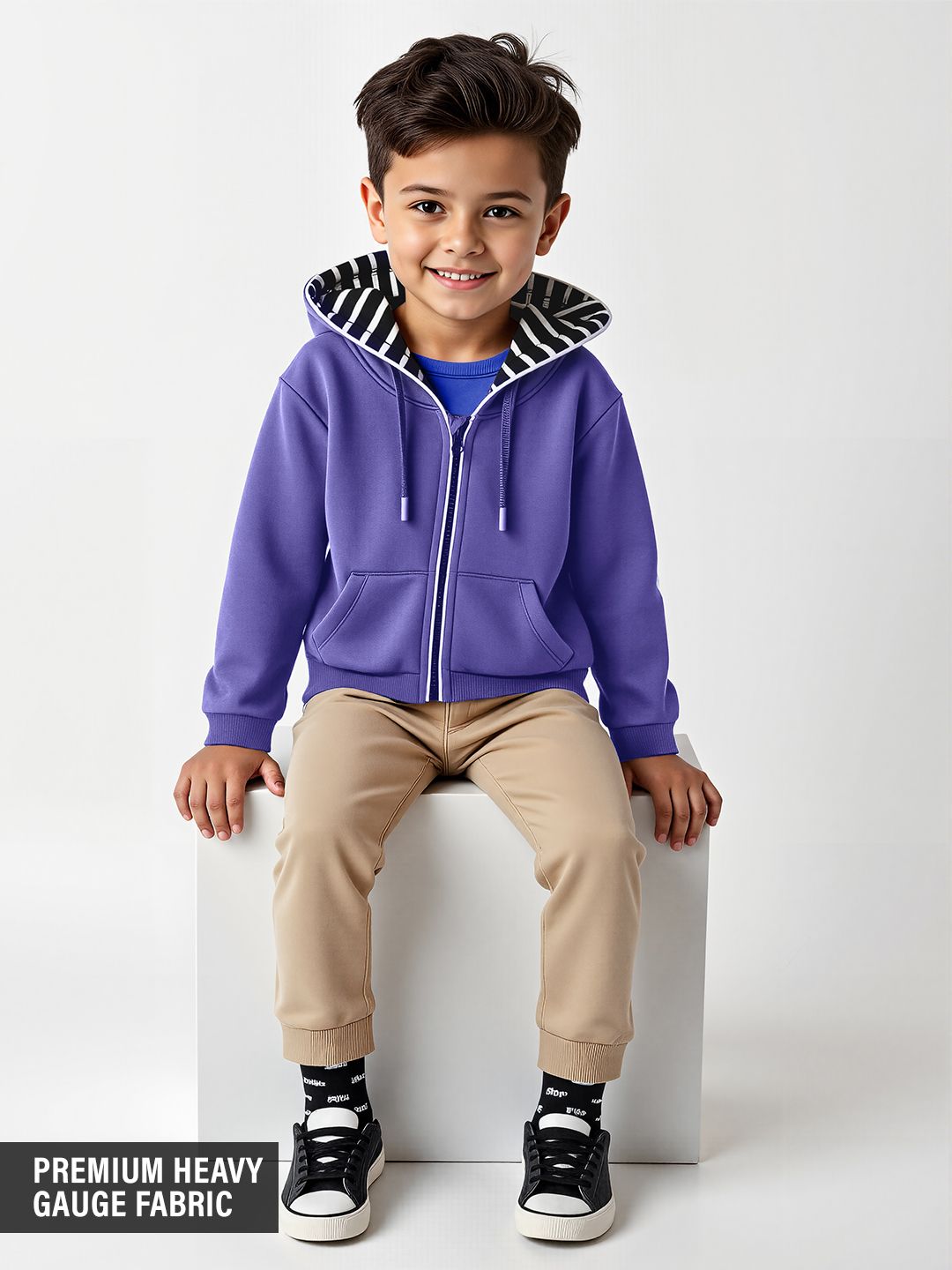 Solids: Berry Boys Hoodies (2-8 Yrs)
