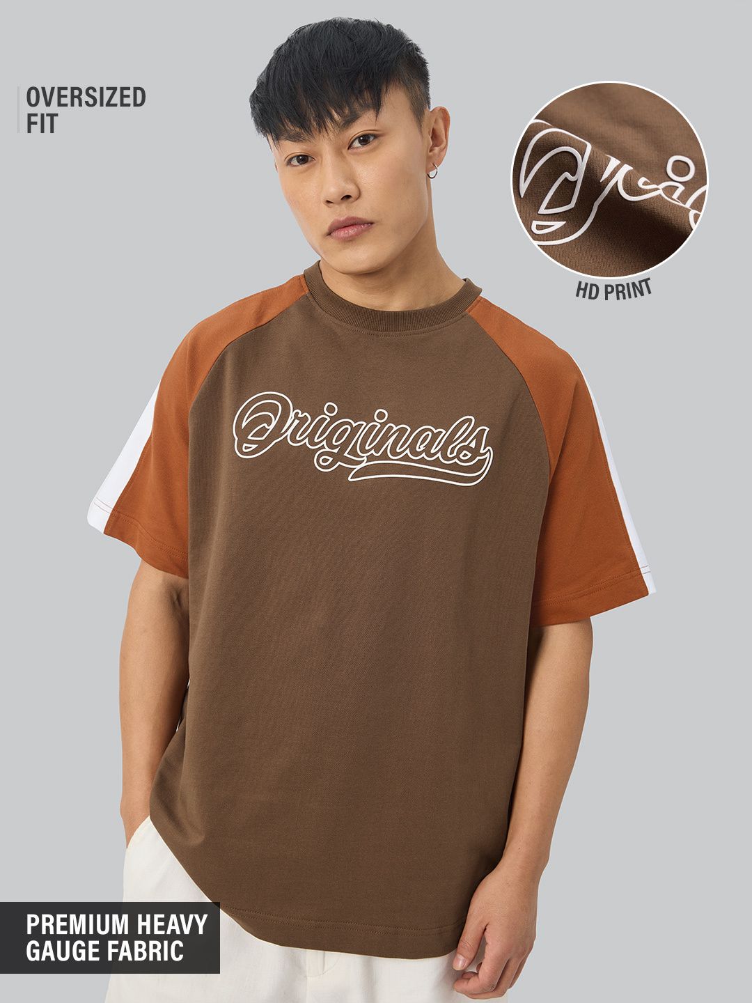 Buy TSS Originals: Racer Brown Oversized T-shirt Online
