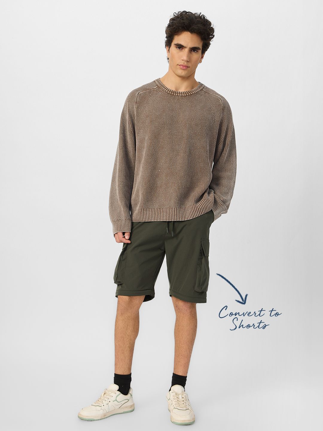 Convertible Joggers: Olive Men Parachute Pants online