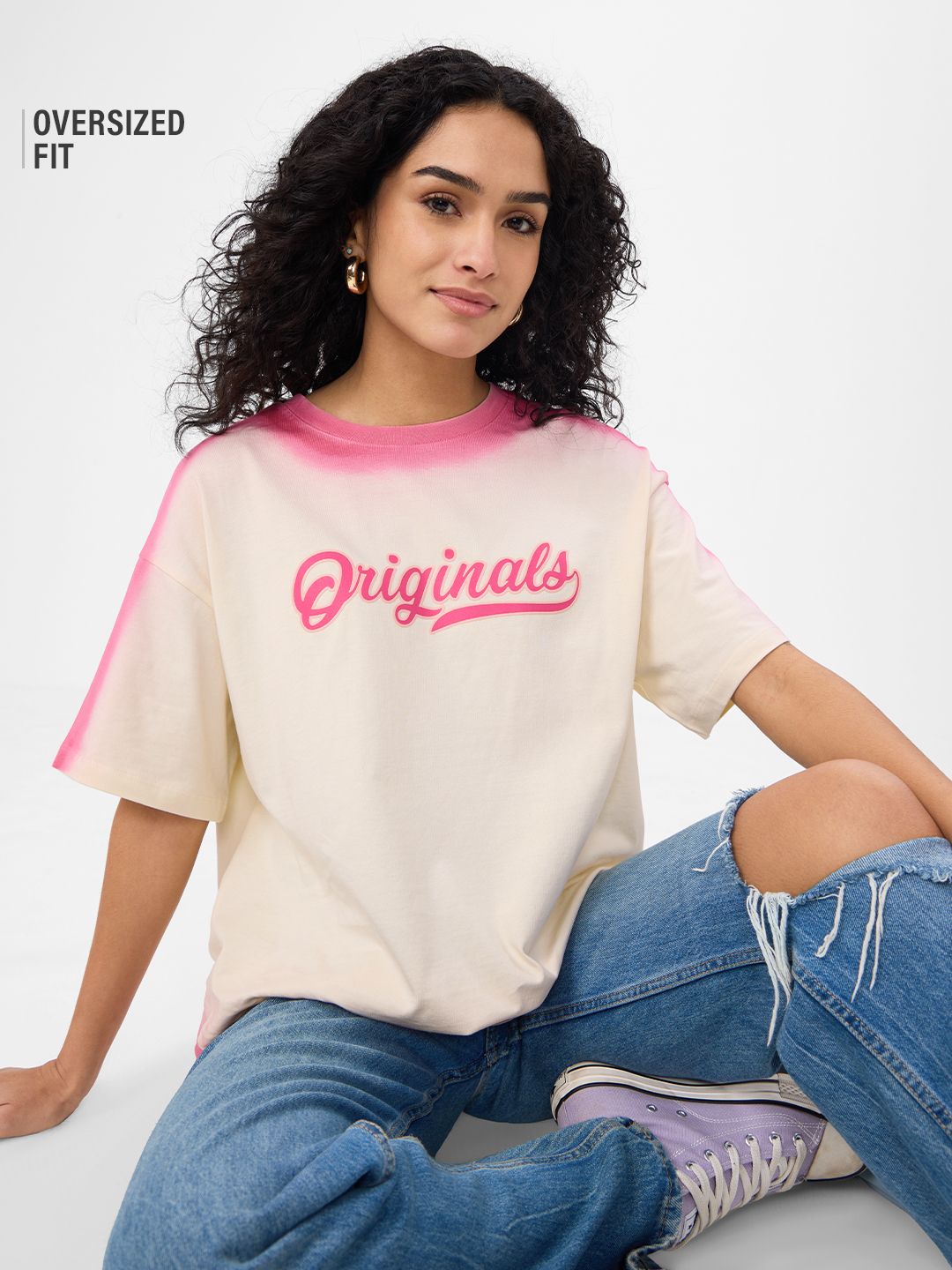 TSS Originals Pink Wash Women Oversized T-Shirts Online