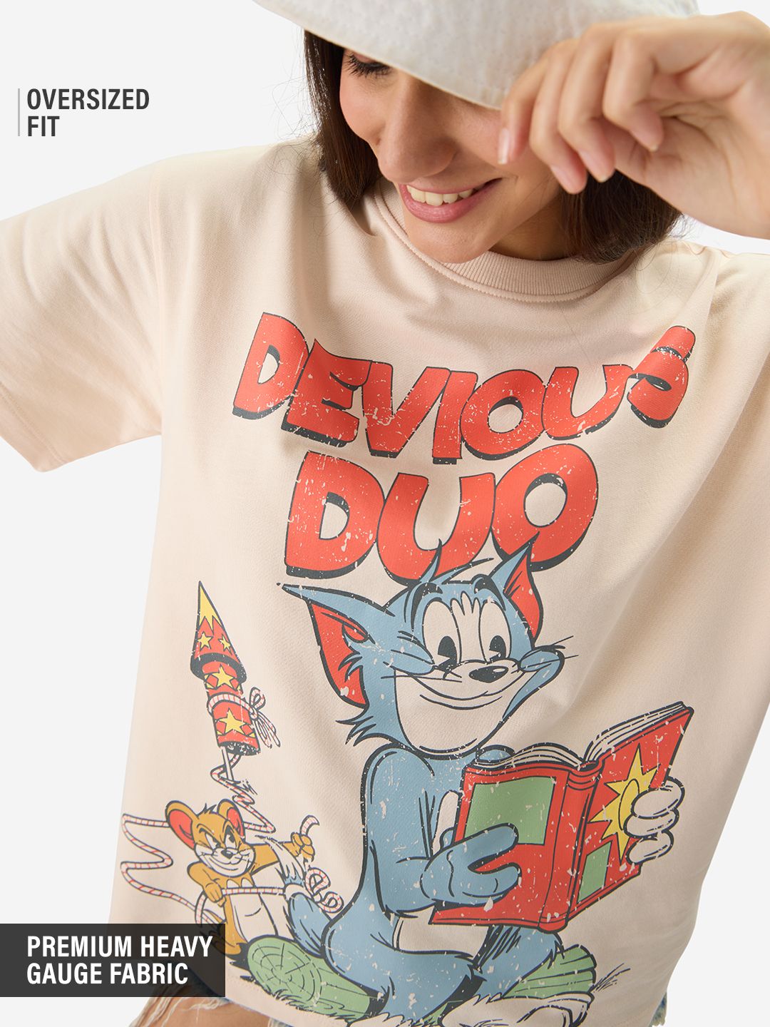 Tom And Jerry: Devious Duo Women Oversized T-Shirts Online