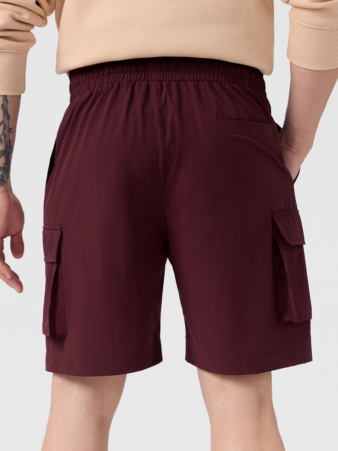 Buy Solids: Mahogany Brown Men Bermuda Shorts