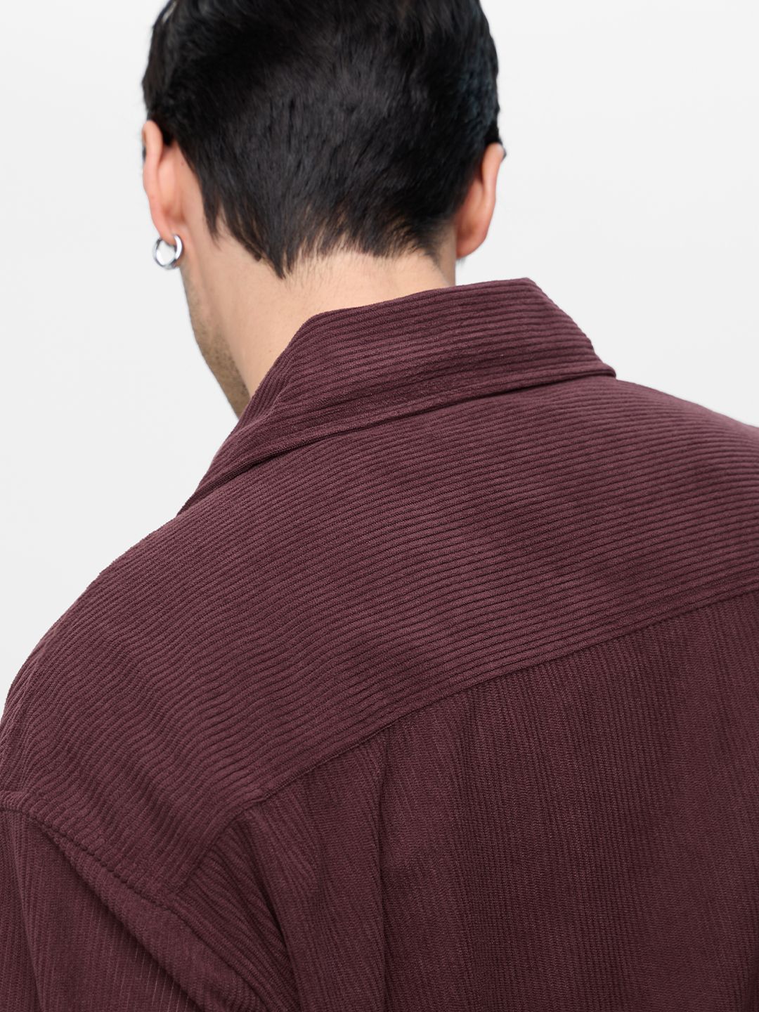 Buy Corduroy Shacket: Maroon Men Shackets
