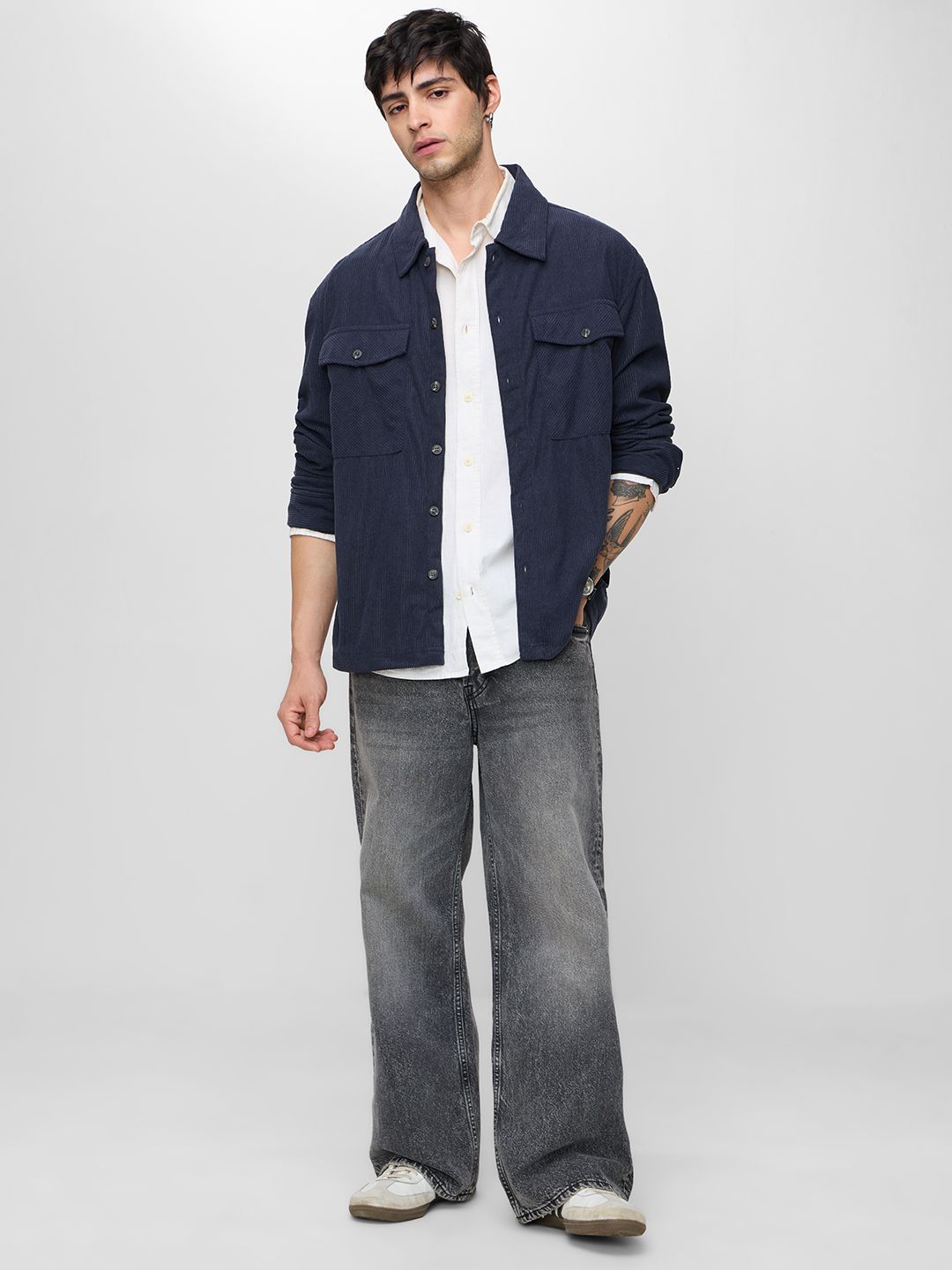 Corduroy Shacket: Navy Men Shackets price