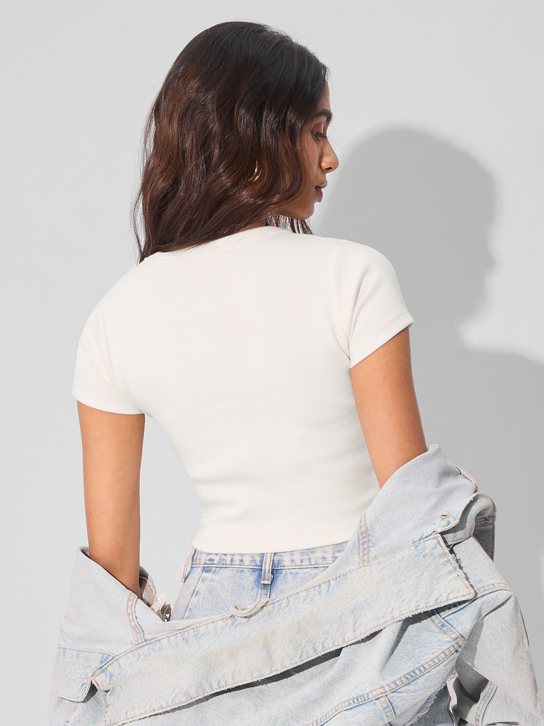 Buy Essential Solids: Snow White Women Cropped Tops