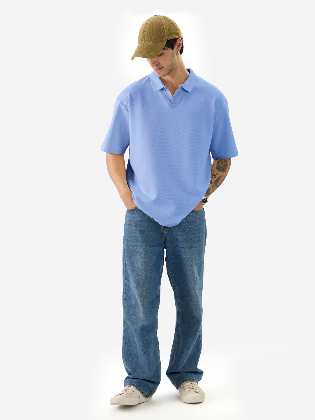 Solids: Pastel Blue Oversized Polos price