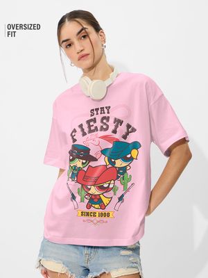 Buy Powerpuff Girls: Stay Fiesty Women Oversized T-Shirts online