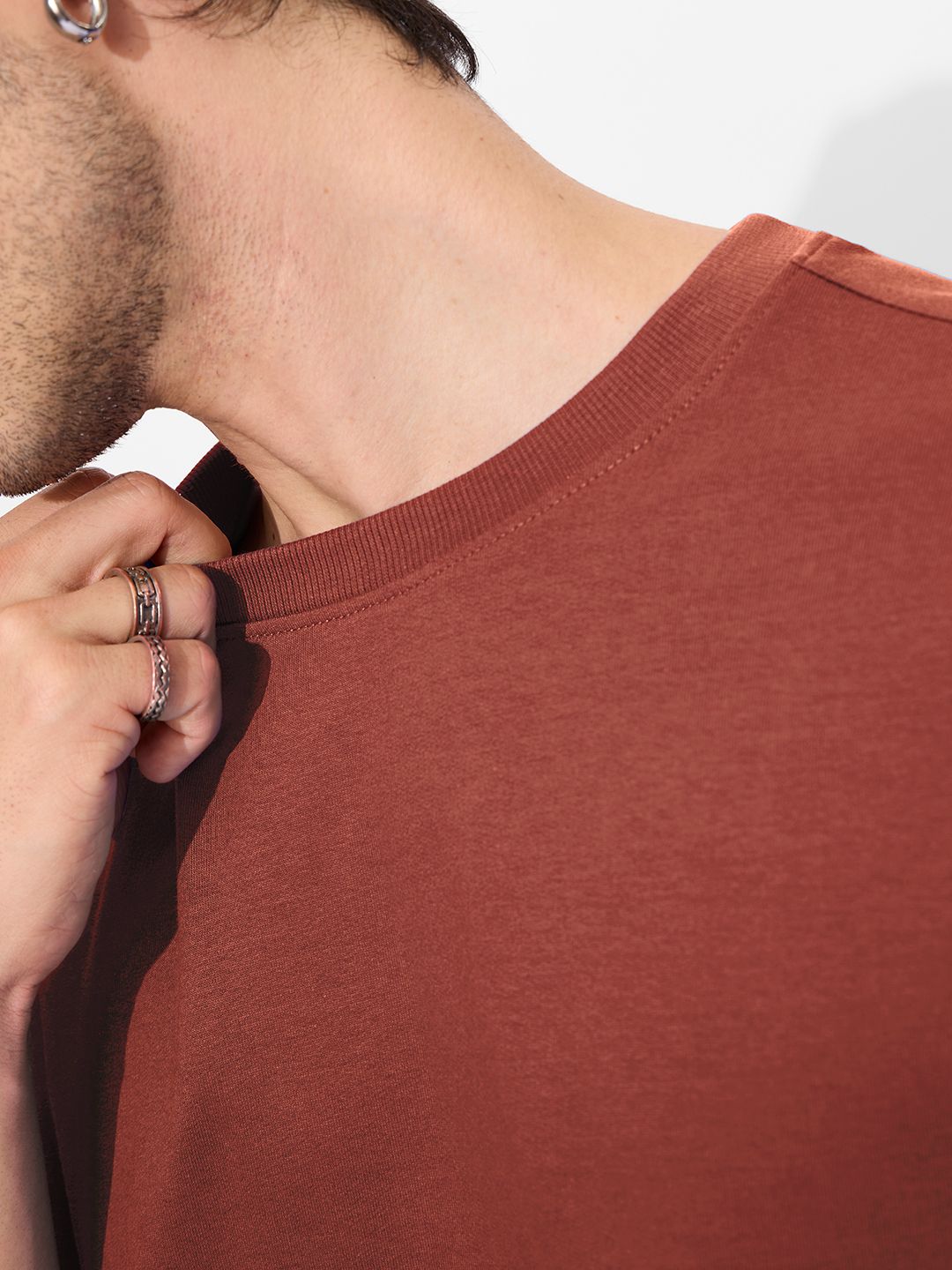 Solids: Spicy Red Oversized T-Shirts online