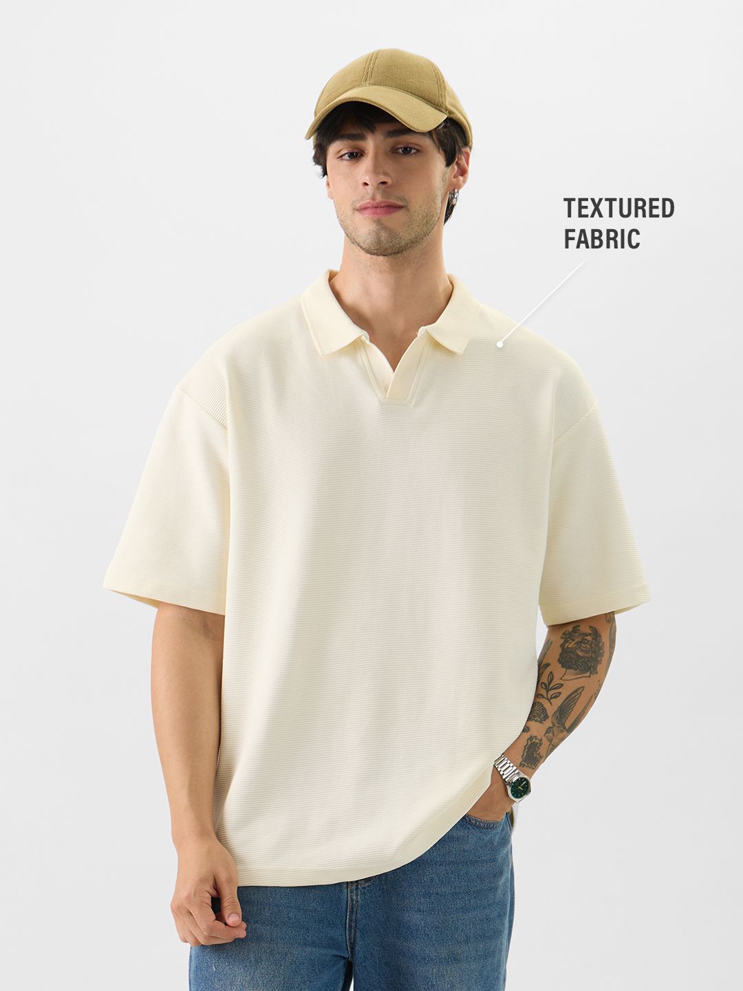 Solids: Off-White Oversized Polos online