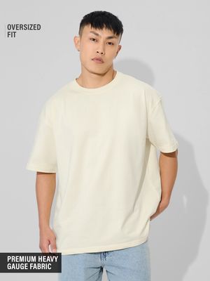 Buy Solids: Off White Oversized T-Shirts Online