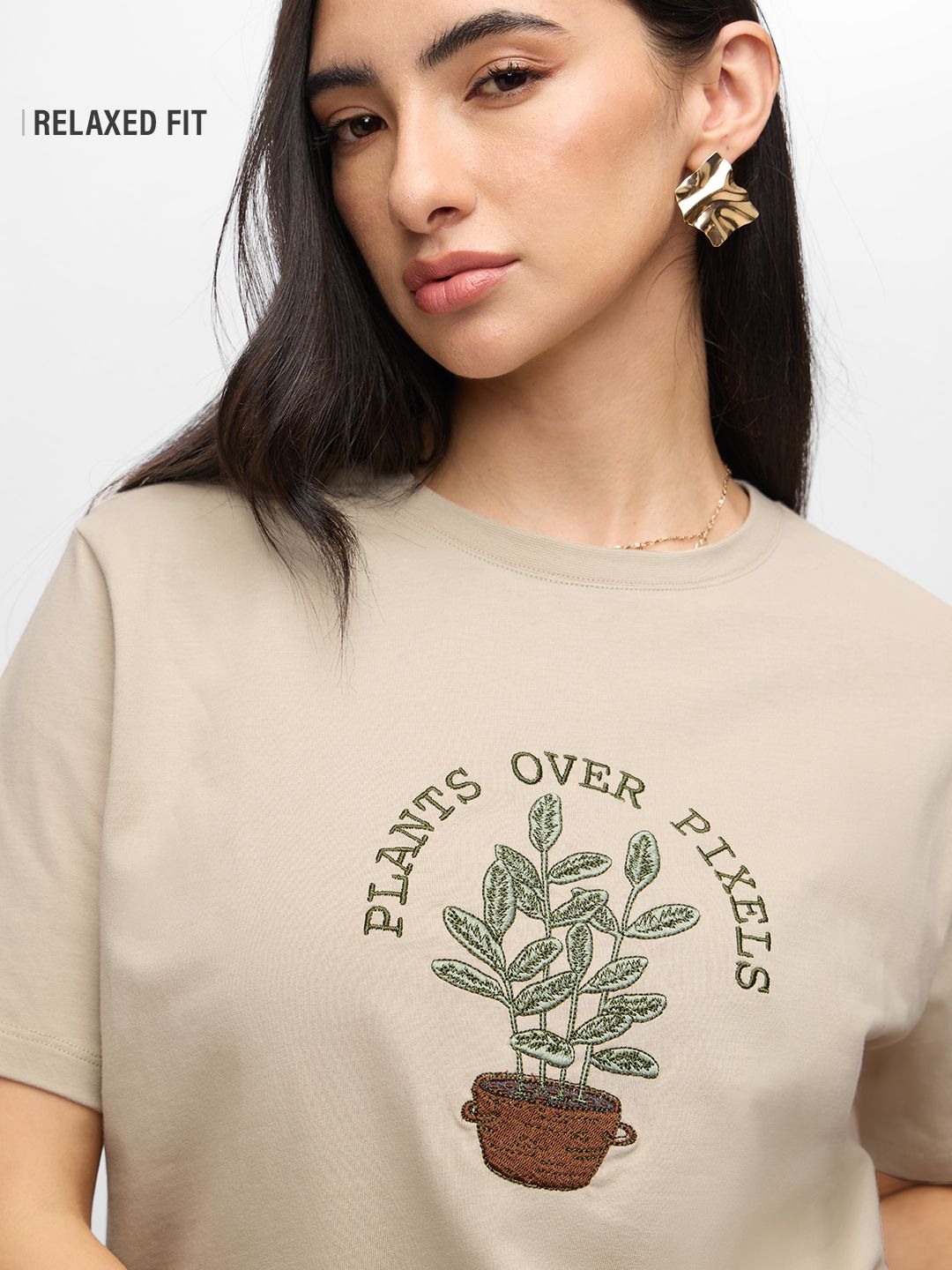 Buy TSS Originals: Plants Over Pixels Women Oversized T-shirts Online